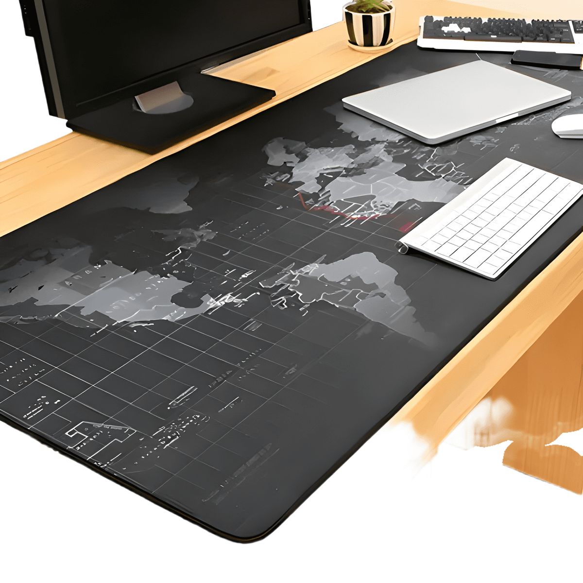 GENERICO - Mouse Pad Gamer Mapa Mundo 90x40 Xl Mousepad Pg Negro
