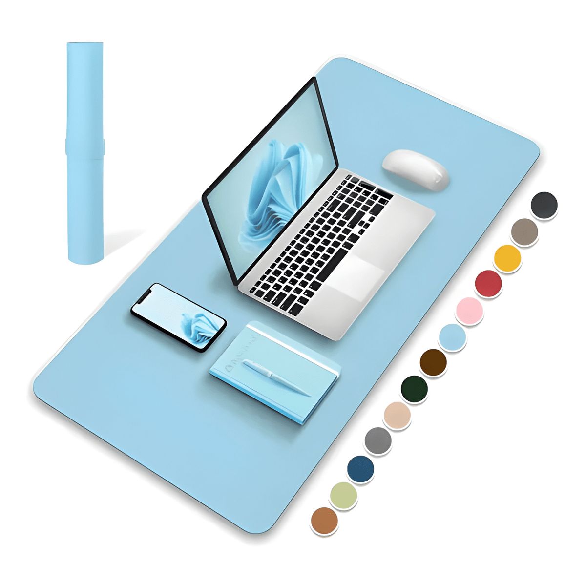 GENERICO - Alfombrilla Mousepad de Cuero Impermeable Reversible 60x30cm
