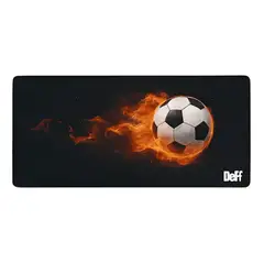 GENERICO - Mouse Pad Gamer XL Deff Pelota Fuego 90x40 Cm Negro