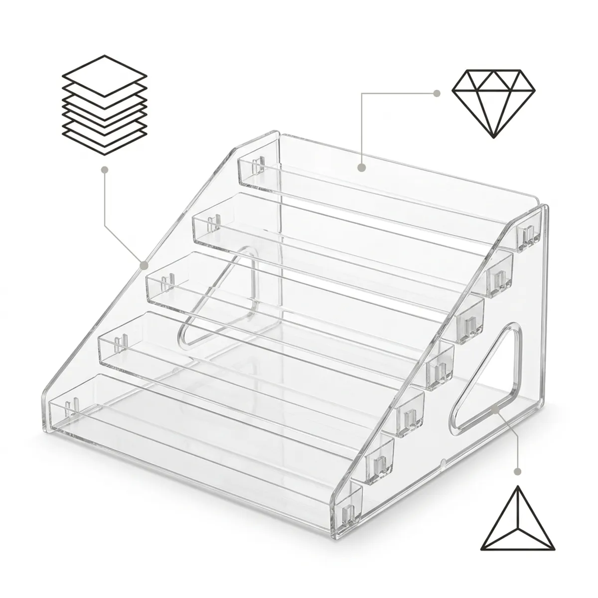ARMONIA - Organizador Acrílico Para Maquillaje 7 Niveles 782 Diseño Moderno