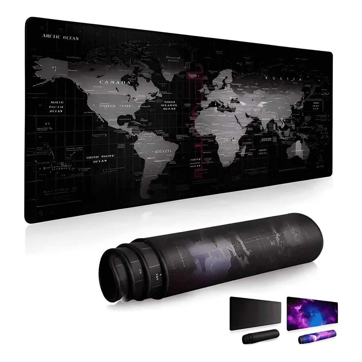 GENERICO - Mouse Pad Gamer Isoprene Antideslizante XXL 80x30cm Mapa