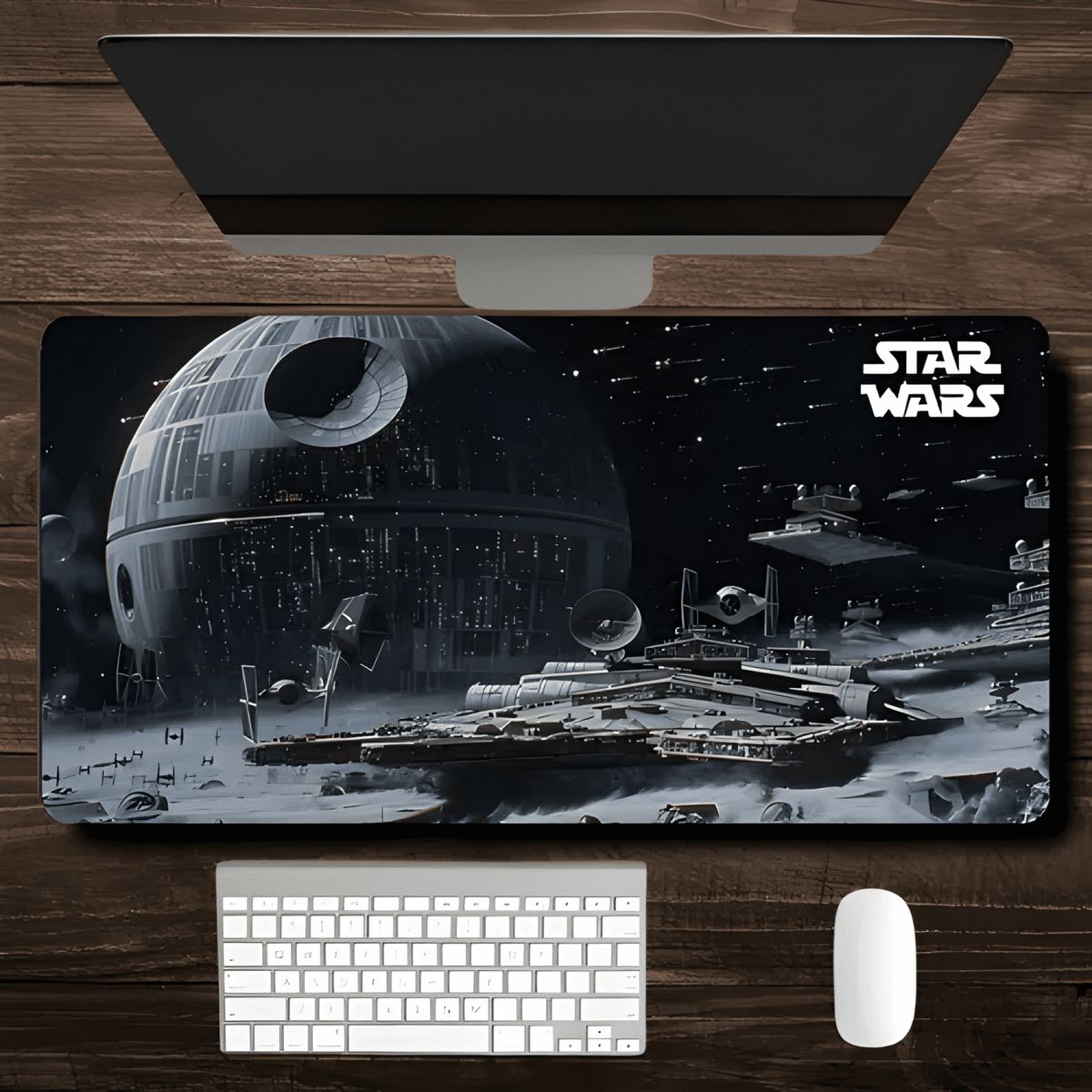 GENERICO - Mouse Pad Gamer Xxl Diseño Star Wars Death Moon 80x40 Cm