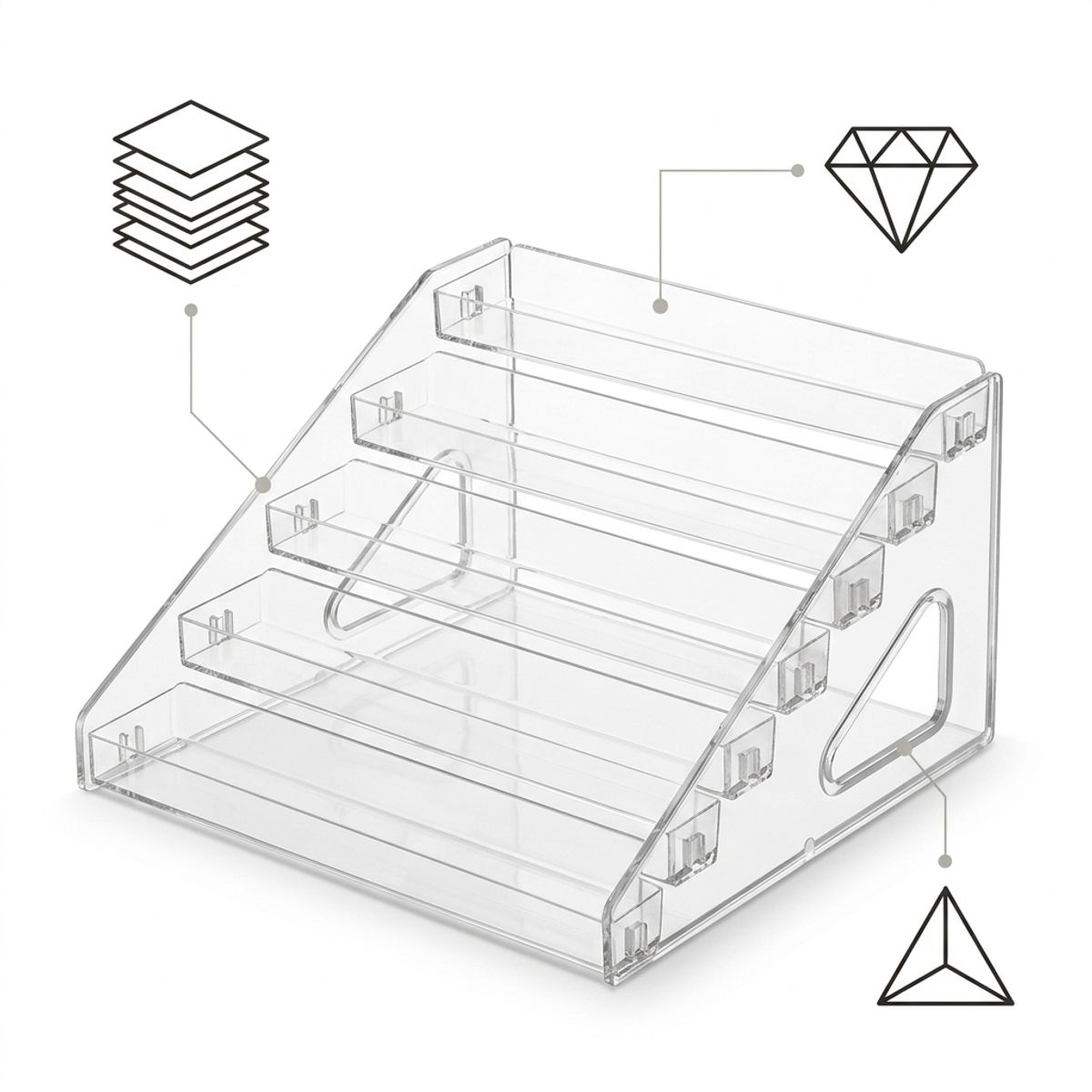 ARMONIA - Organizador Acrílico Para Maquillaje 7 Niveles 782 Diseño Moderno