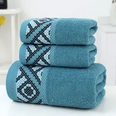 GENERICO - Set 3 Toallas De Baño 100% Algodón Bordadas Cuerpo Y Manos Verde
