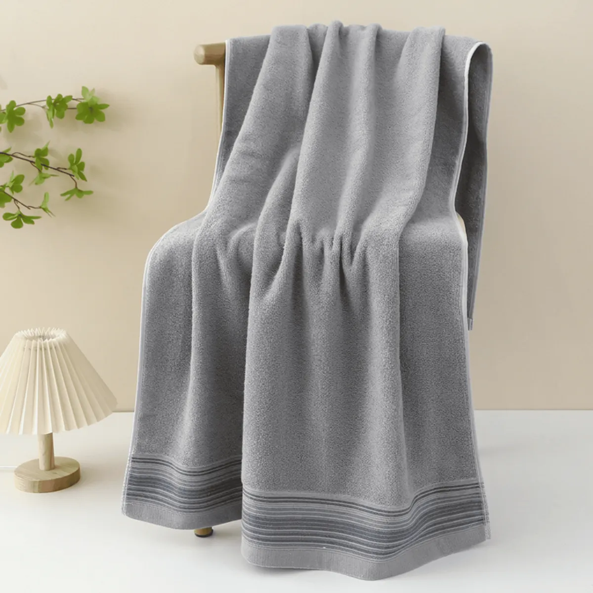 GENERICO - Pack 3 Toallas De Baño 100% Algodón Bordadas Cuerpo Y Manos Gris
