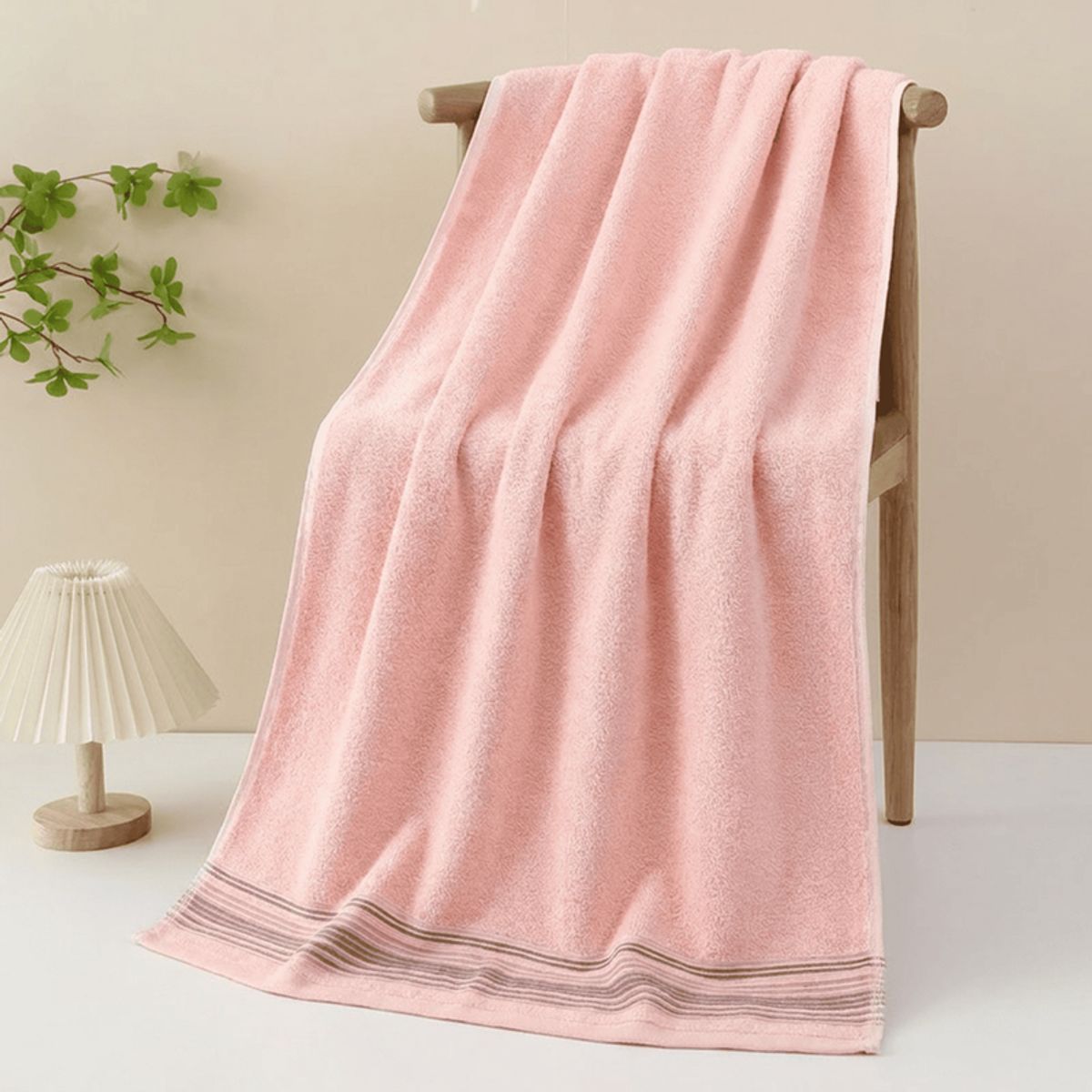 GENERICO - Pack 3 Toallas De Baño 100% Algodón Bordadas Cuerpo Y Manos Rosado