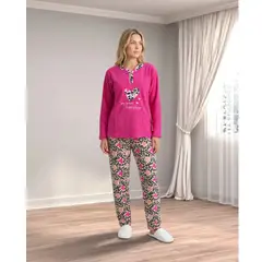 LIKE SHOP - Pijama Mujer Polar Invierno Diseño Corazón 4071