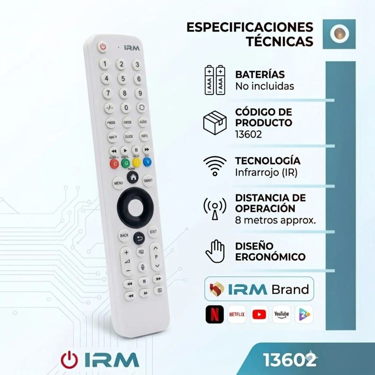 GENERICO - Control Remoto Universal 29 En 1 Blanco Para Smart Tv