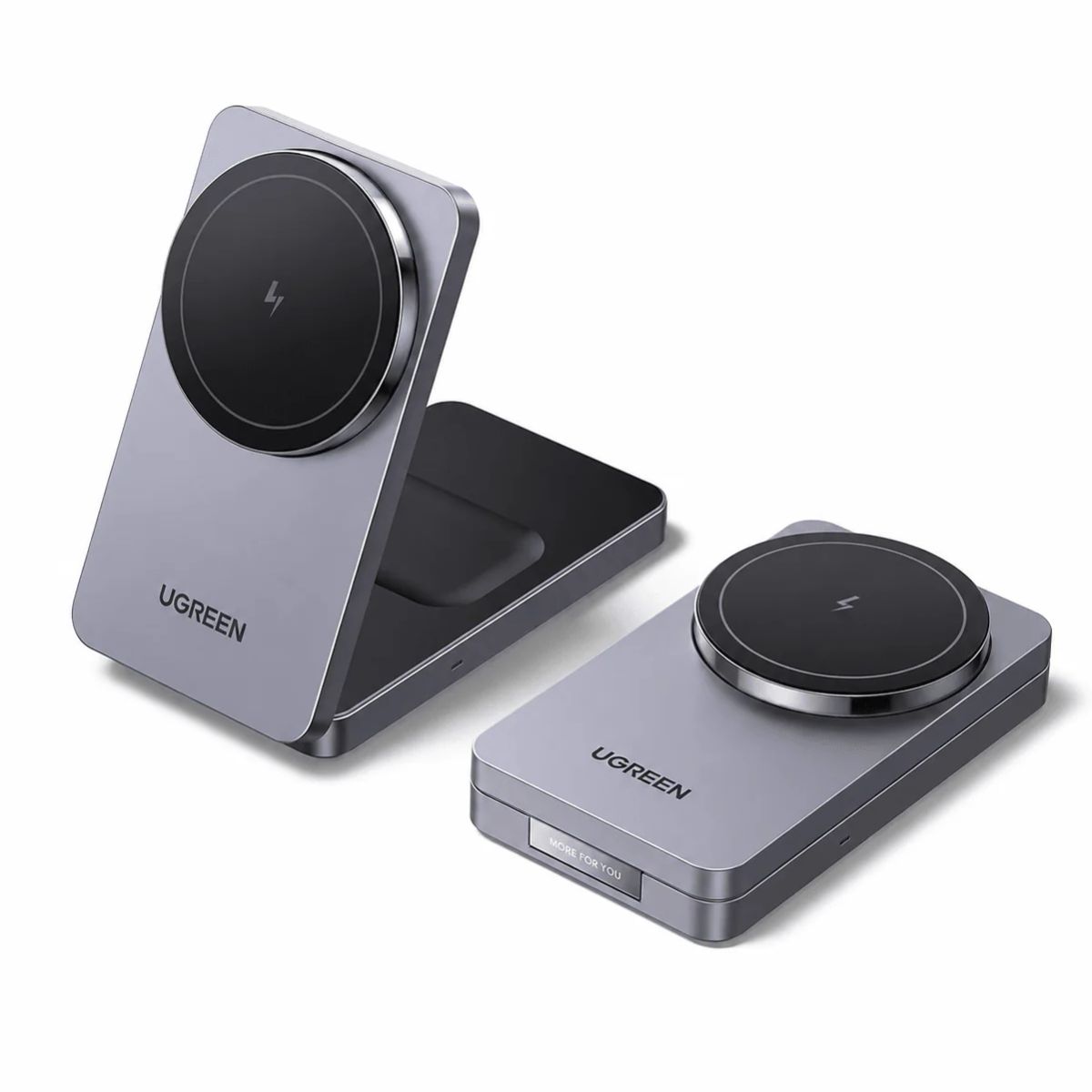 UGREEN - Cargador Inalámbrico UGREEN 2 en 1 MagSafe 15W Qi