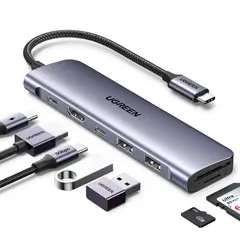 UGREEN - Hub USB C 7 en 1 Gigabit HDMI 4K PD 100W CM195