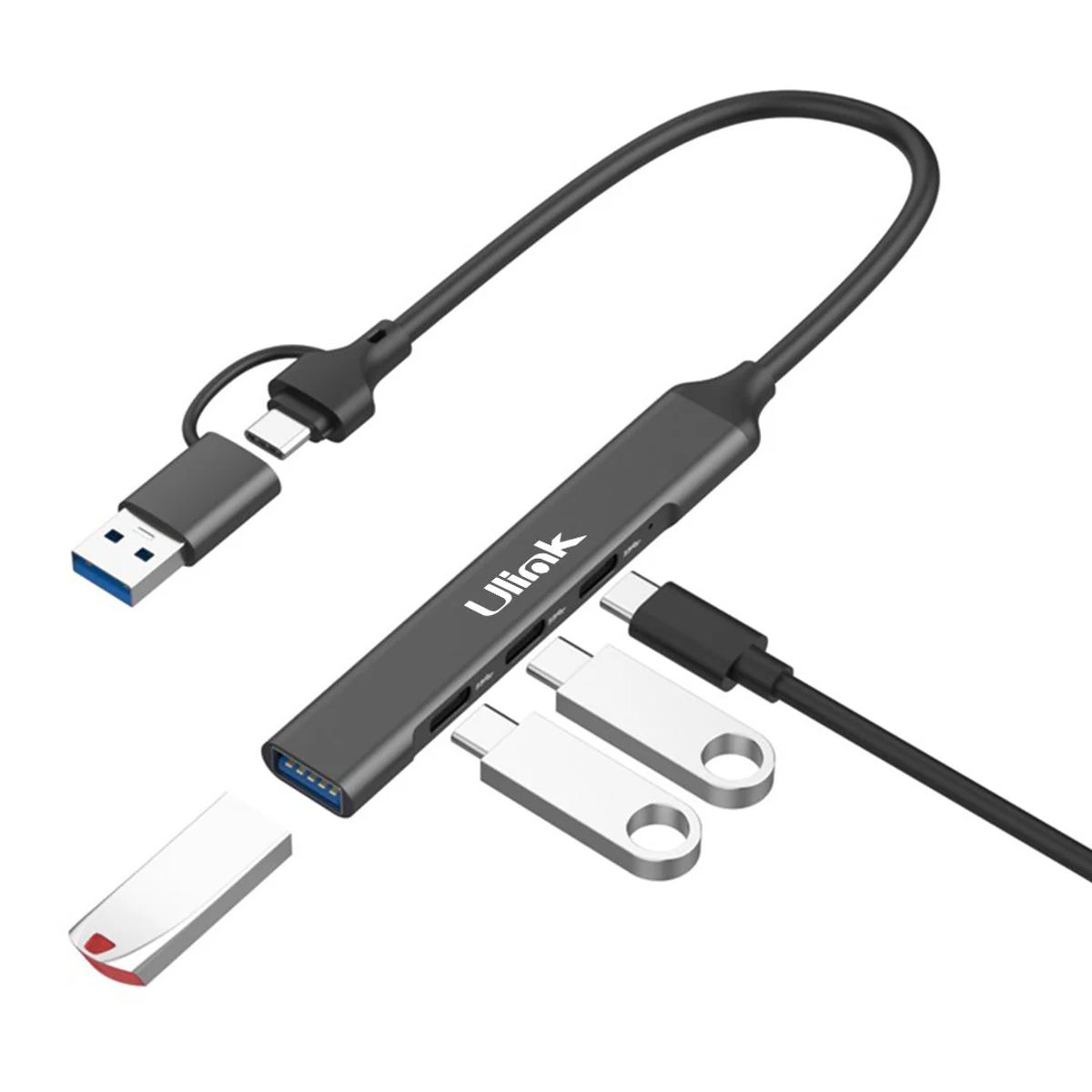 ULINK - Hub USB 3.0 4 puertos 3x USB-C + USB-A UL-HUBAC204