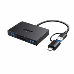 UGREEN - Lector de Memorias 4 en 1 USB 3.0 SD MicroSD CF MS