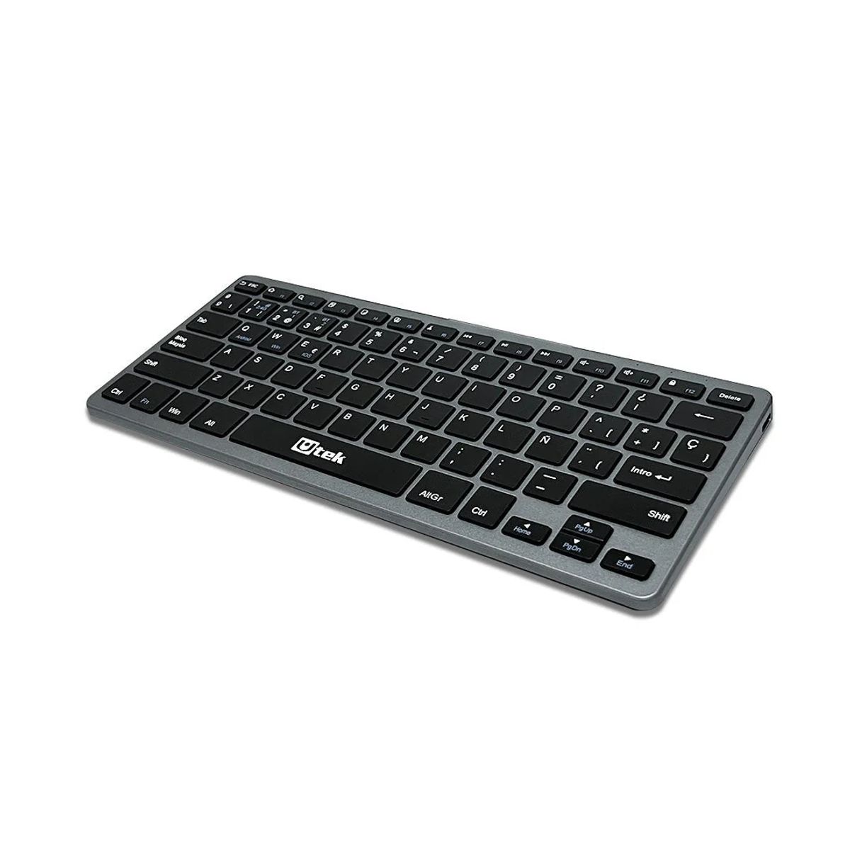 UTEK - Teclado Bluetooth 5.0 Recargable Slim UT-KBBT2100 Aluminio
