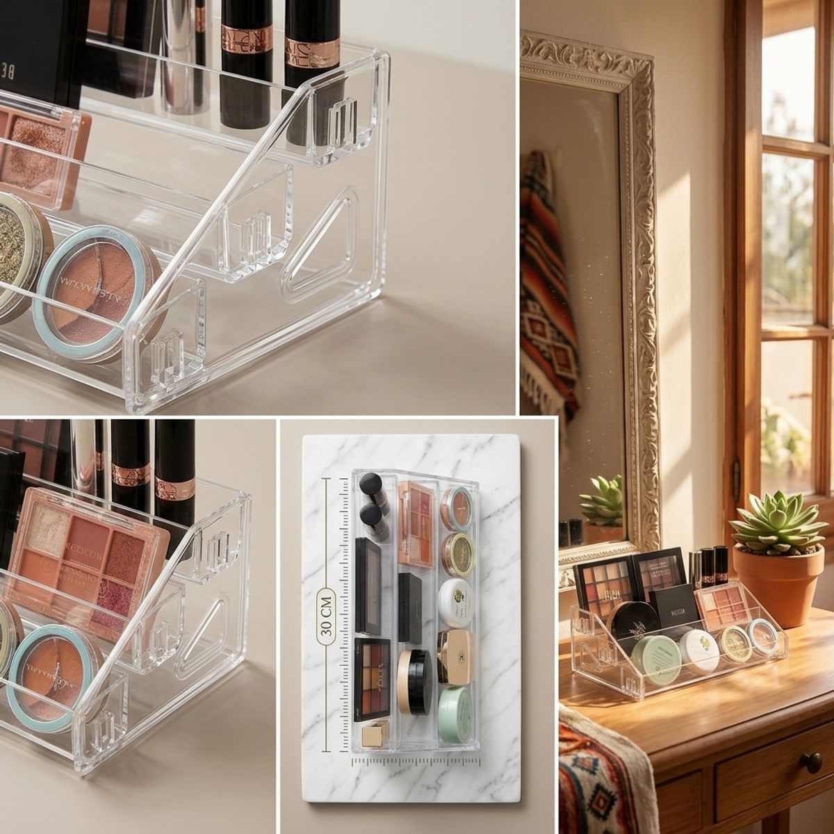 ARMONIA - Organizador Acrílico Para Maquillaje 3 Niveles 780 Calidad Premium