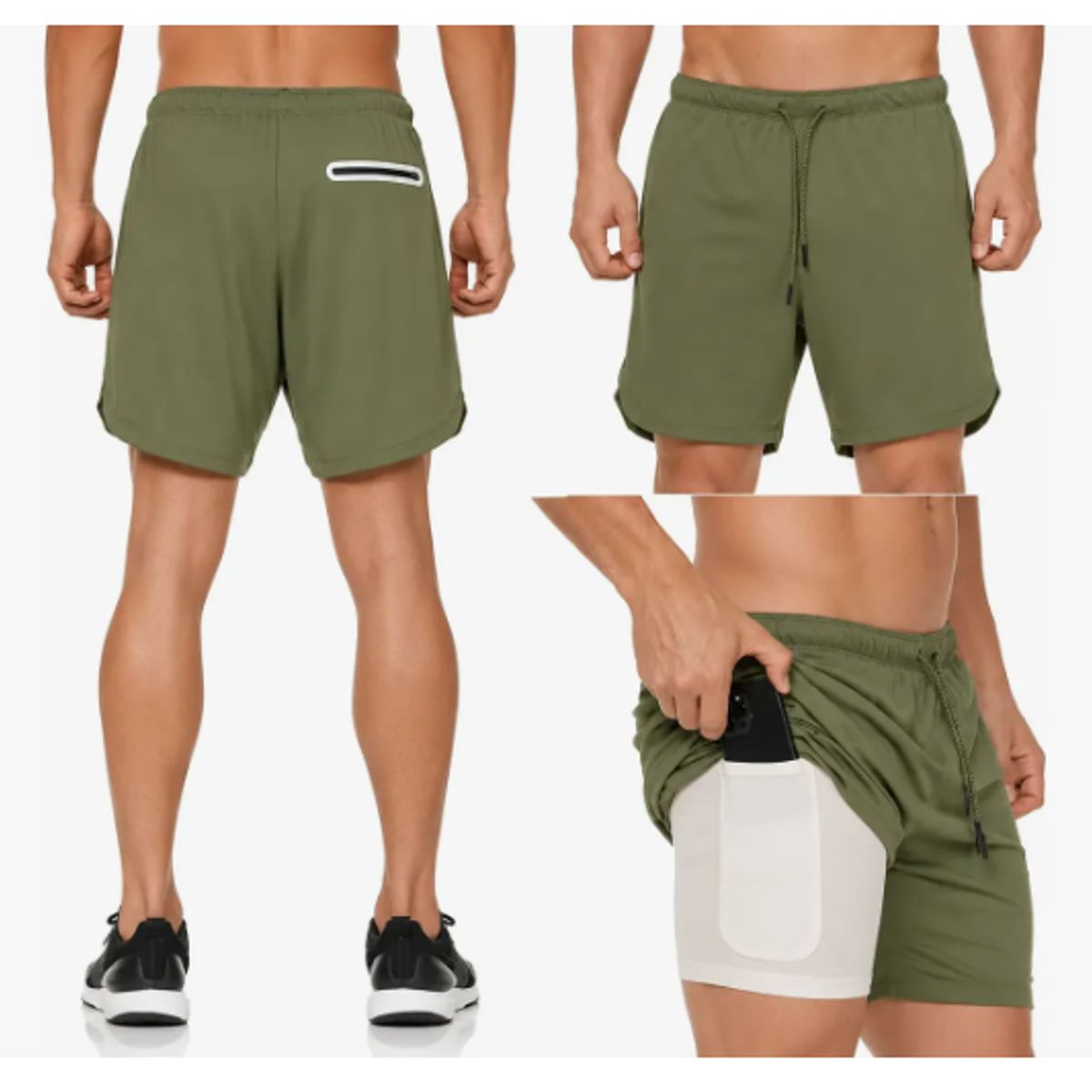 GENERICO - Short Deportivo Hombre Pantalones Cortos Secado Rápido Sport VERDE