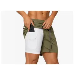 GENERICO - Short Deportivo Hombre Pantalones Cortos Secado Rápido Sport VERDE