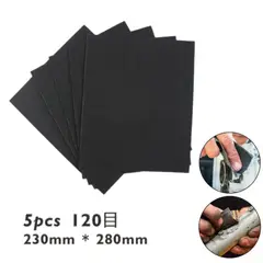 GENERICO - Papel De Lija Al Agua 120 Grano Fino 23x28 Cm Pack De 5