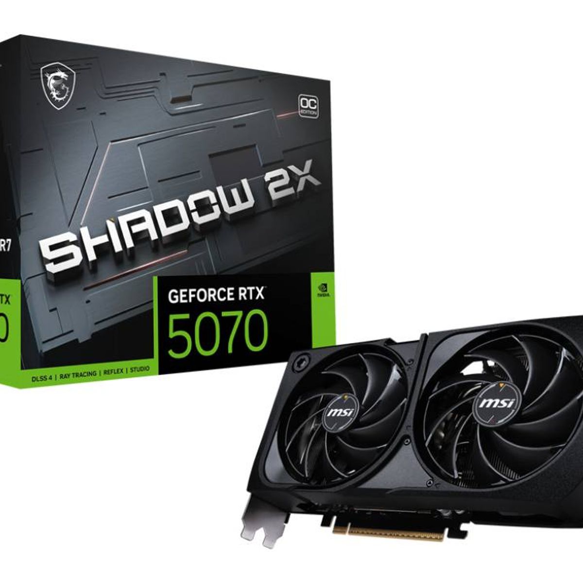 MSI - Tarjeta de Video MSI Nvidia GeForce RTX 5070 Shadow 2X OC 12GB GDDR7 PCIe 5.0 Compacta