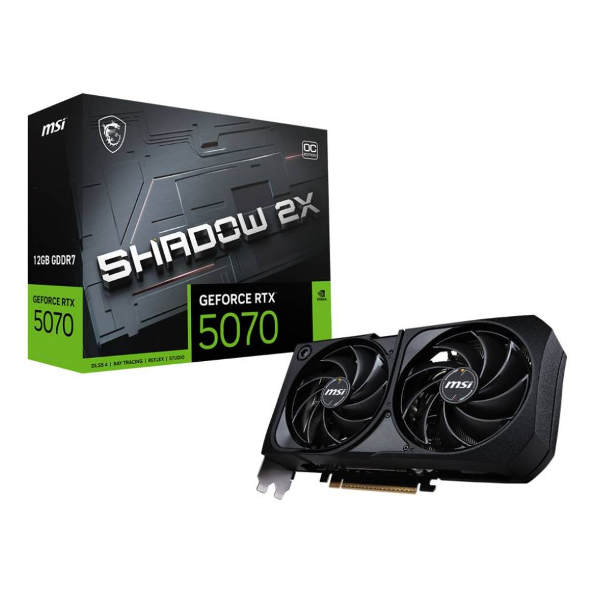 MSI - Tarjeta de Video MSI Nvidia GeForce RTX 5070 Shadow 2X OC 12GB GDDR7 PCIe 5.0 Compacta