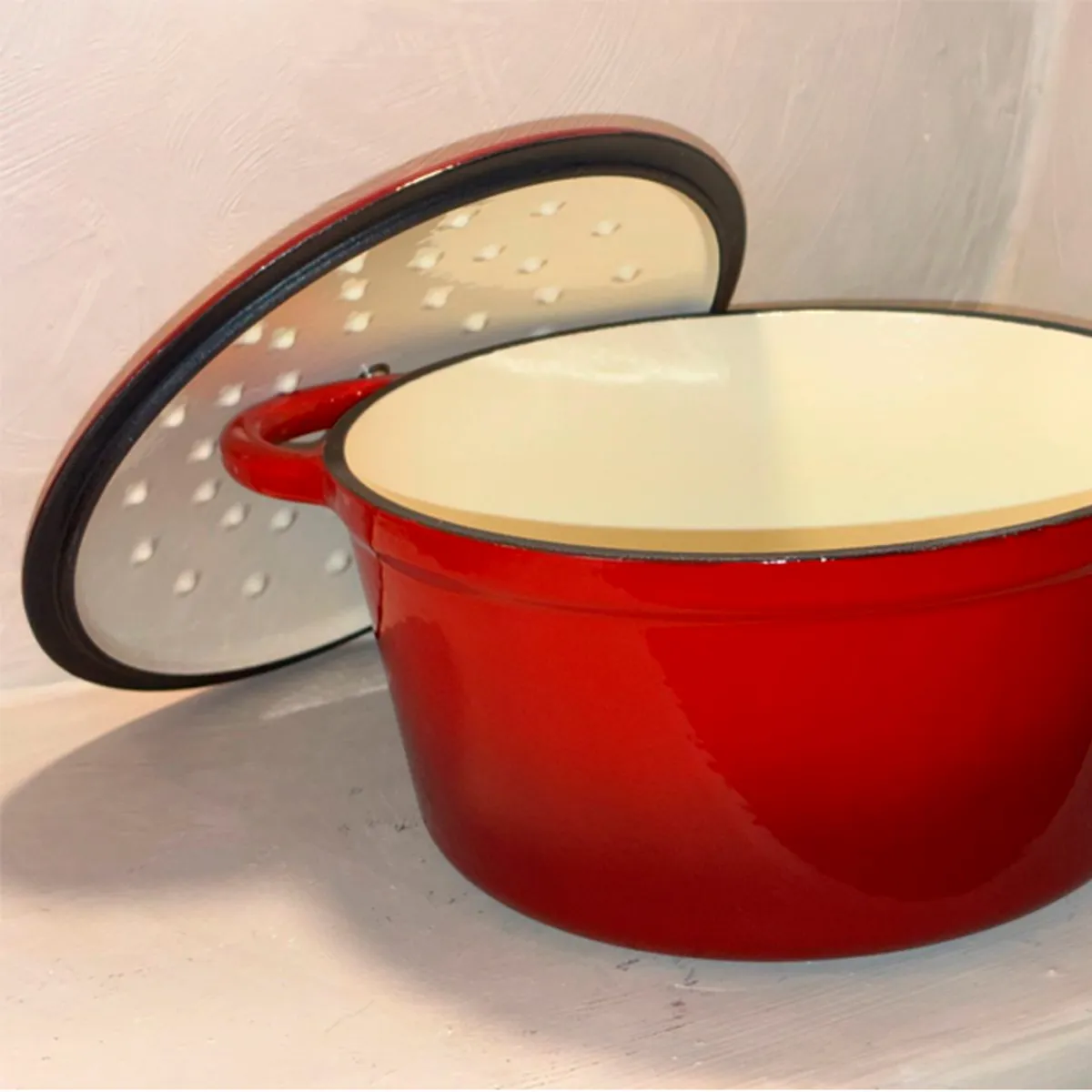 WAKESHOME - Juego De Ollas Hierro Fundido Esmaltado Bateria De Cocina 8 Piezas