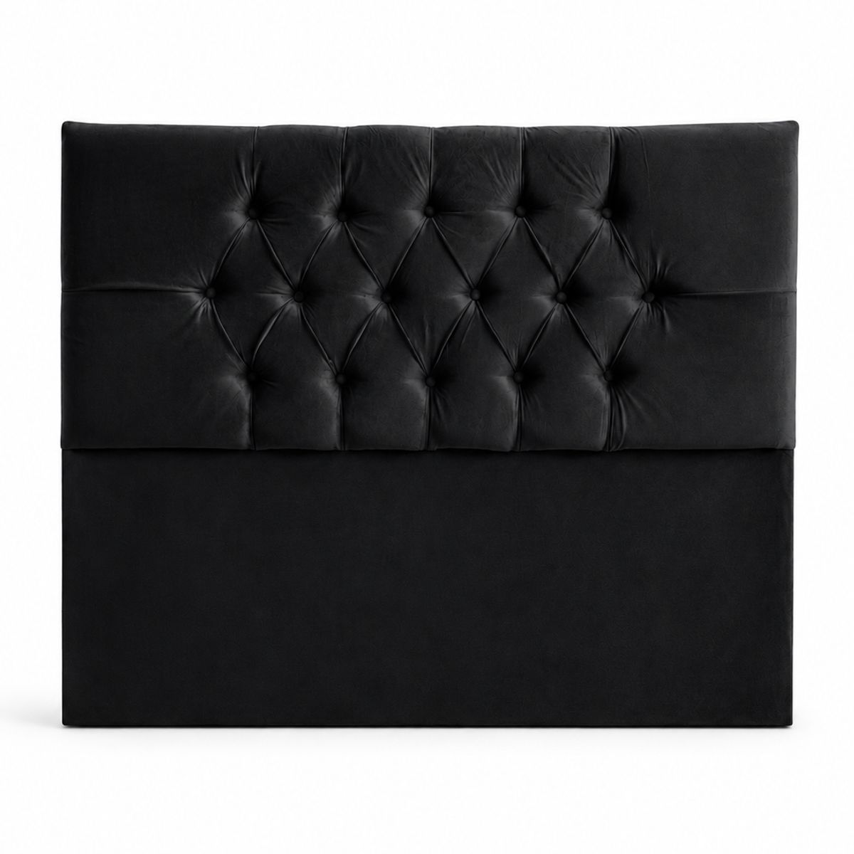 GENERICO - Cama 2 Plazas Modelo Capitone Negro En Lino + Colchon 2P Mery Desing
