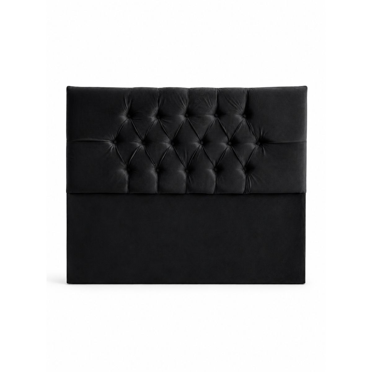 GENERICO - Cama 2 Plazas Modelo Capitone Negro En Lino + Colchon 2P Mery Desing