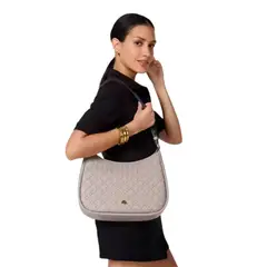 KATE SPADE - Cartera Kayla Large Taupe Entrelazada
