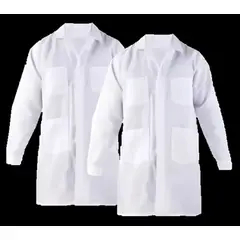 ALASKA - Pack 2 Cotona Poplin Blanca Delantal Laboratorio Bata.