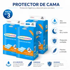 GENERICO - 30 Sabanillas para el adulto mayor Familia Y salud ( 60x90 cm ). 3 paquetes de 10 unidades cada uno