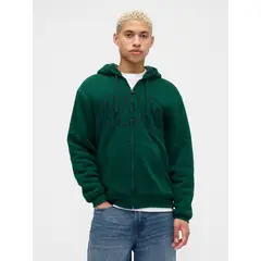 GAP - Polerón Hombre Con Gorro Con Cierre Logo Verde