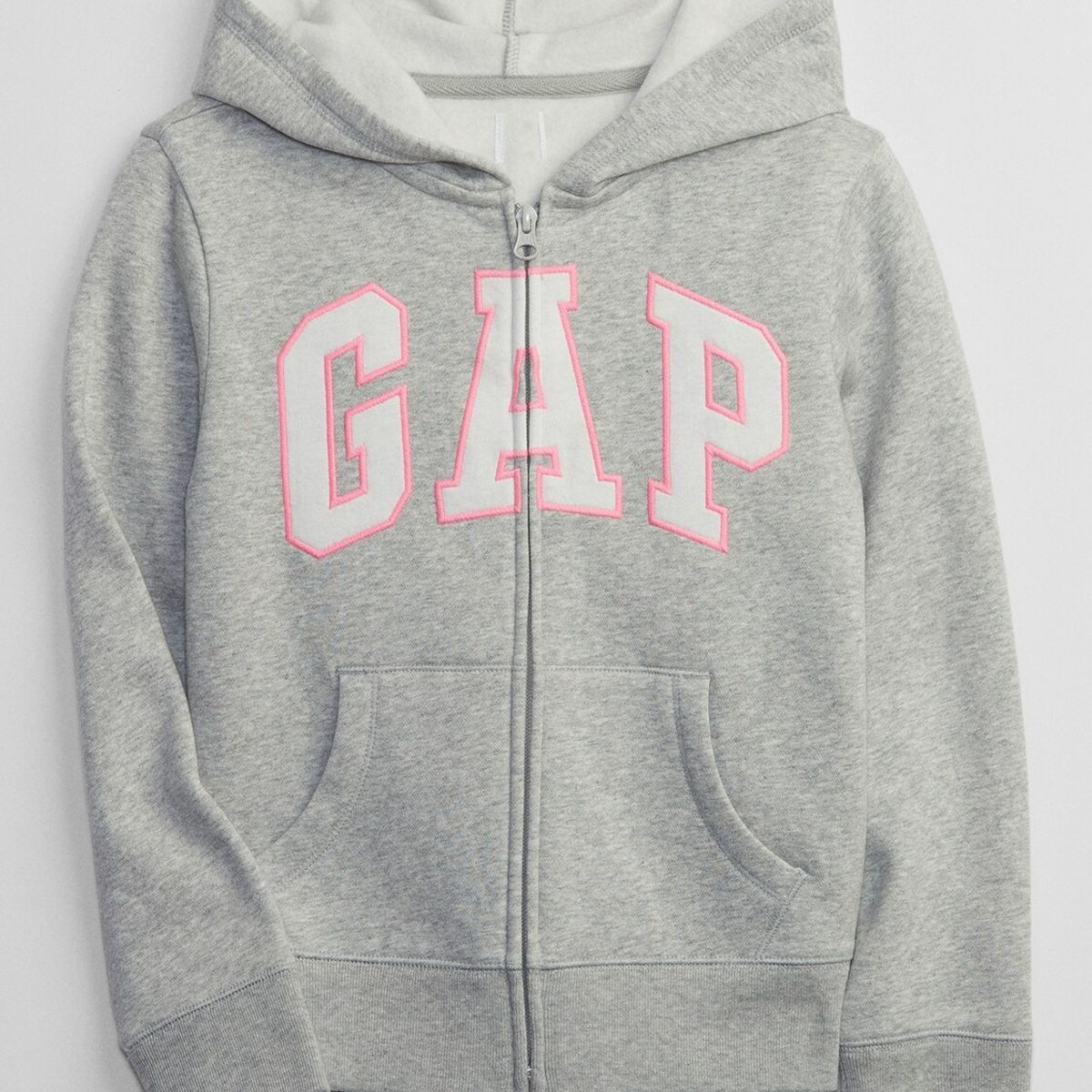 GAP - Polerón GAP Niña Logo V2 Full Zipper Gris