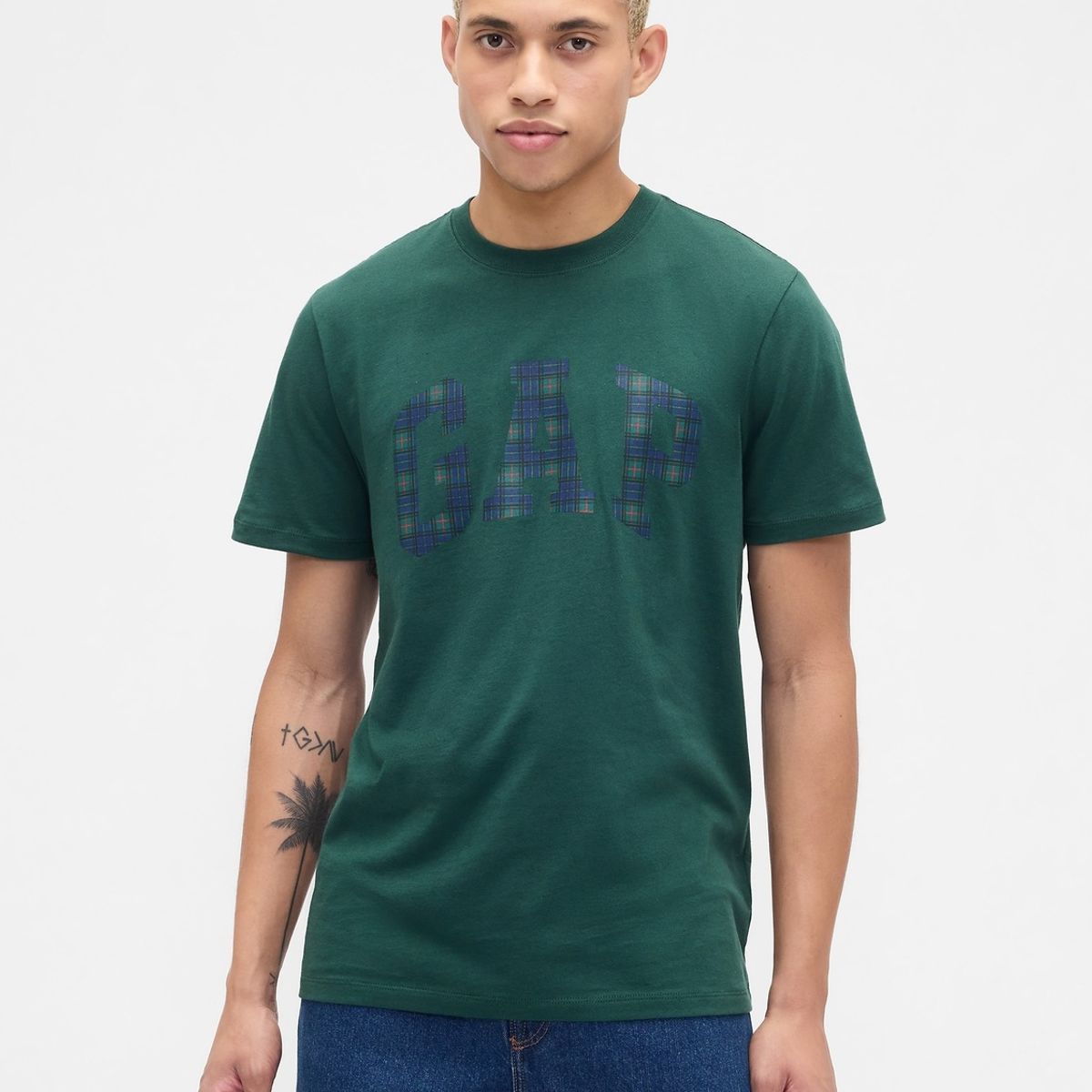 GAP - Polera Hombre Gap Manga Corta Logo Verde