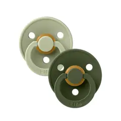 BIBS - Chupete Sage / Hunter green / Caucho Natural / Tetina Redonda / Talla 2