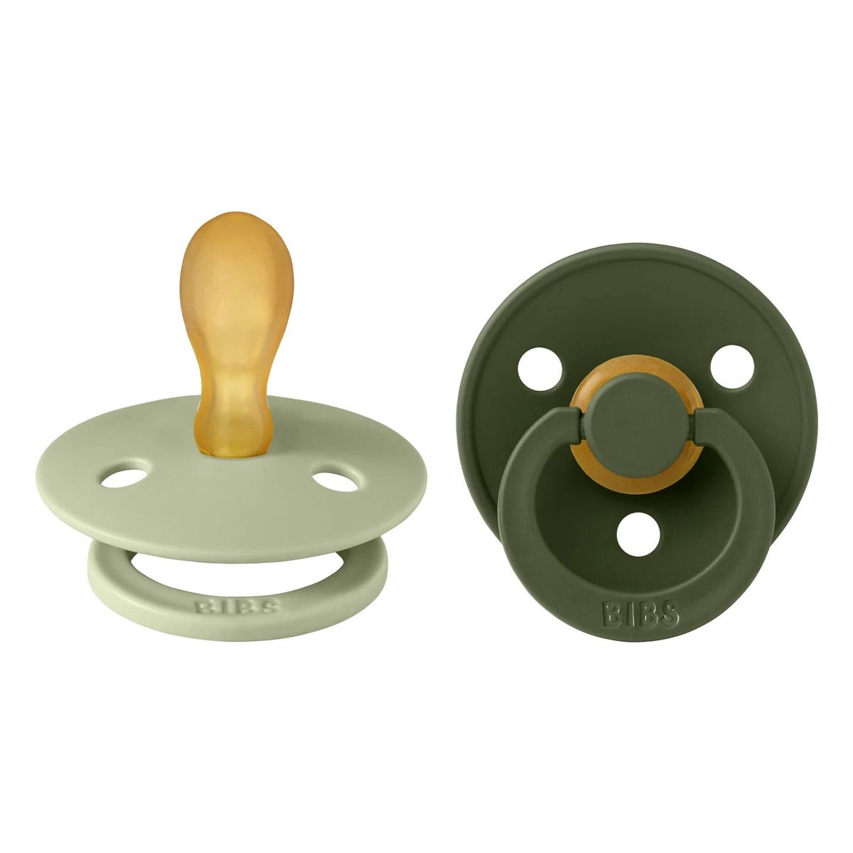 BIBS - Chupete Sage / Hunter green / Caucho Natural / Tetina Redonda / Talla 2
