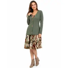 MAGENTA WOMAN - Vestido 21 Lanilla con Tapado Verde