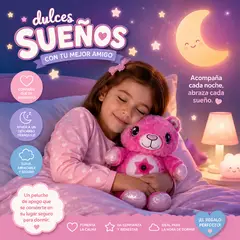 MOVI - Peluche de apego con musica y proyeccion variante, niña yo niño