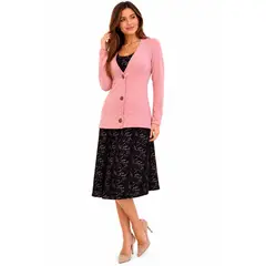 MAGENTA WOMAN - Vestido 21 Lanilla con Tapado Rosa