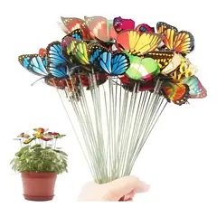 GENER - 25 Estacas Mariposa Diámetro 4.5 Cms Decoración Jardín