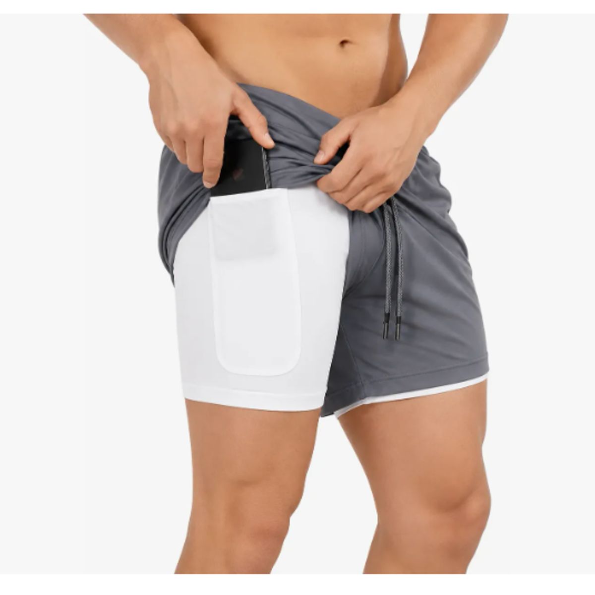 GENERICO - Short Deportivo Hombre Pantalones Cortos Secado Rápido Sport GRIS OSCURO