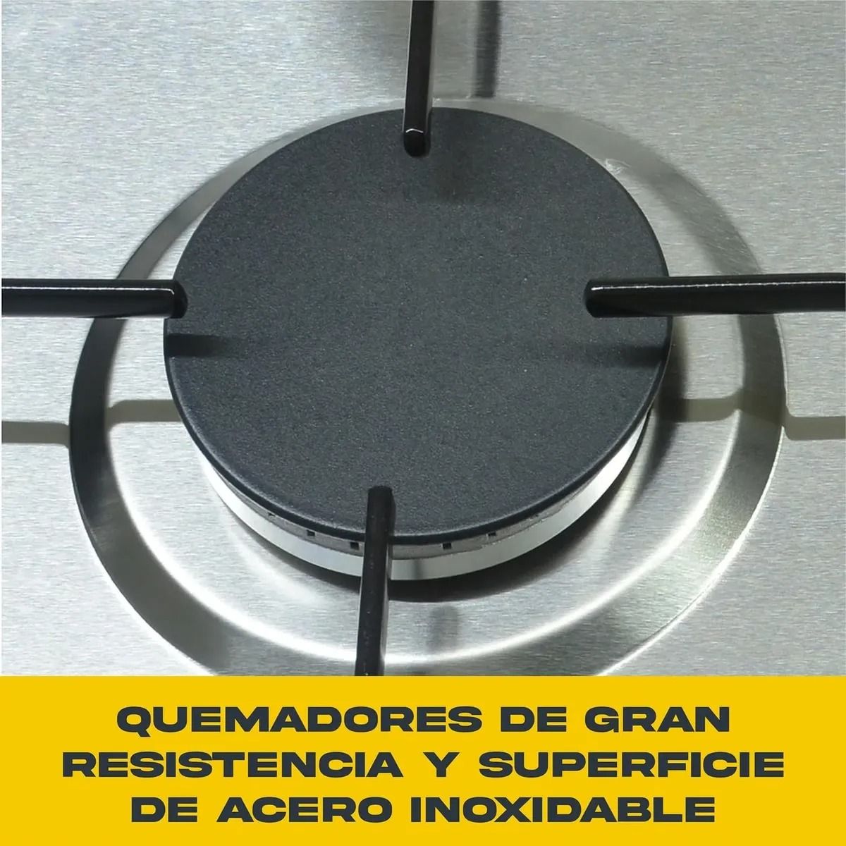 EVERSO - Encimera A Gas 4 Platos Cocina Acero Inoxidable Empotrable