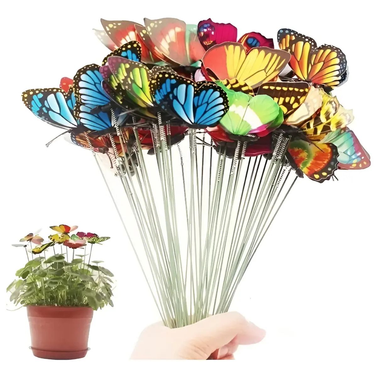 GENER - 25 Estacas Mariposa Diámetro 12 Cms Decoración Jardín