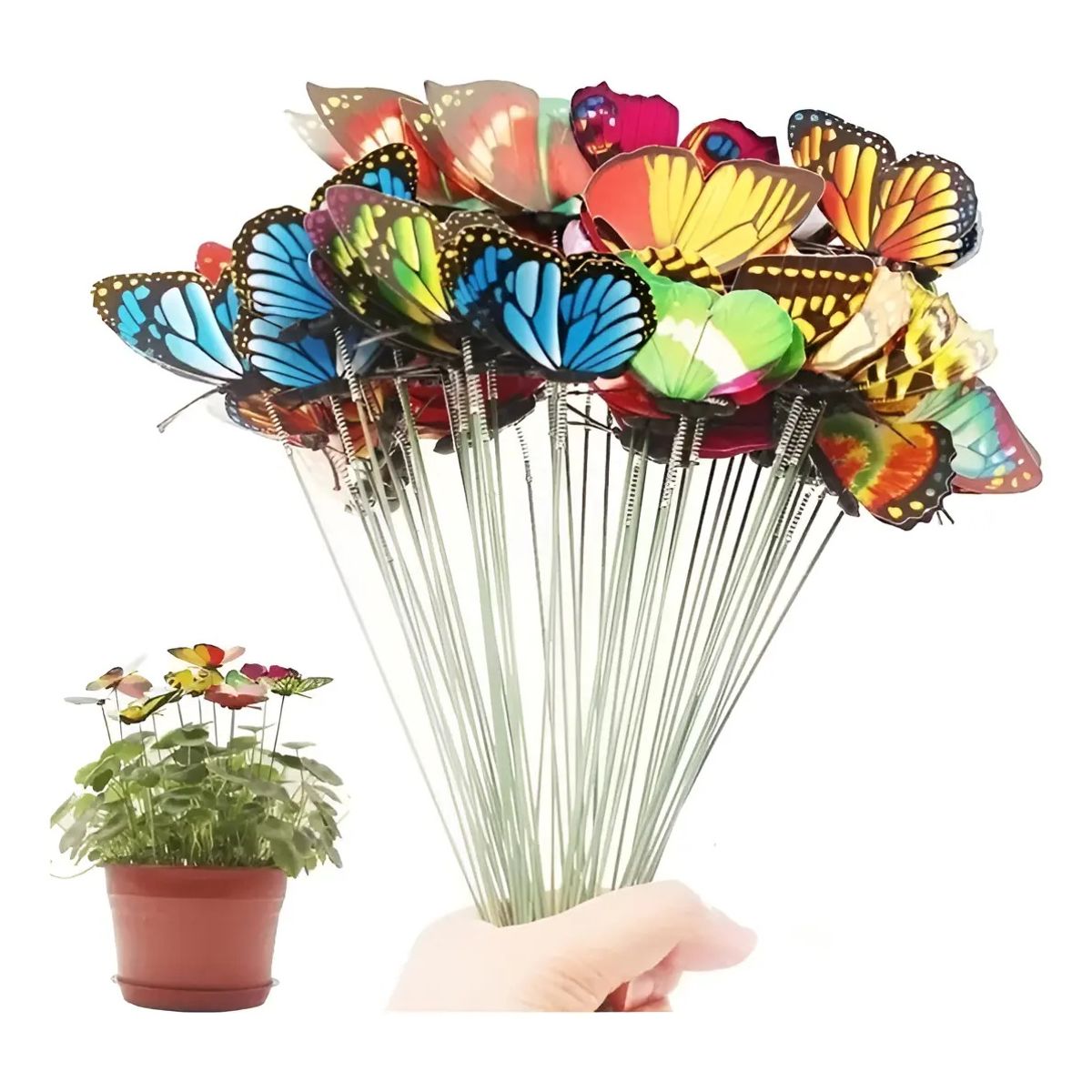 GENER - 25 Estacas Mariposa Diámetro 12 Cms Decoración Jardín