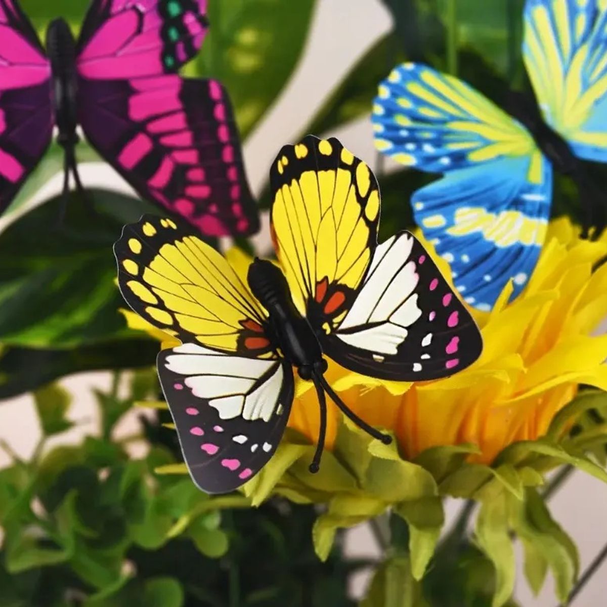 GENER - 25 Estacas Mariposa Diámetro 12 Cms Decoración Jardín