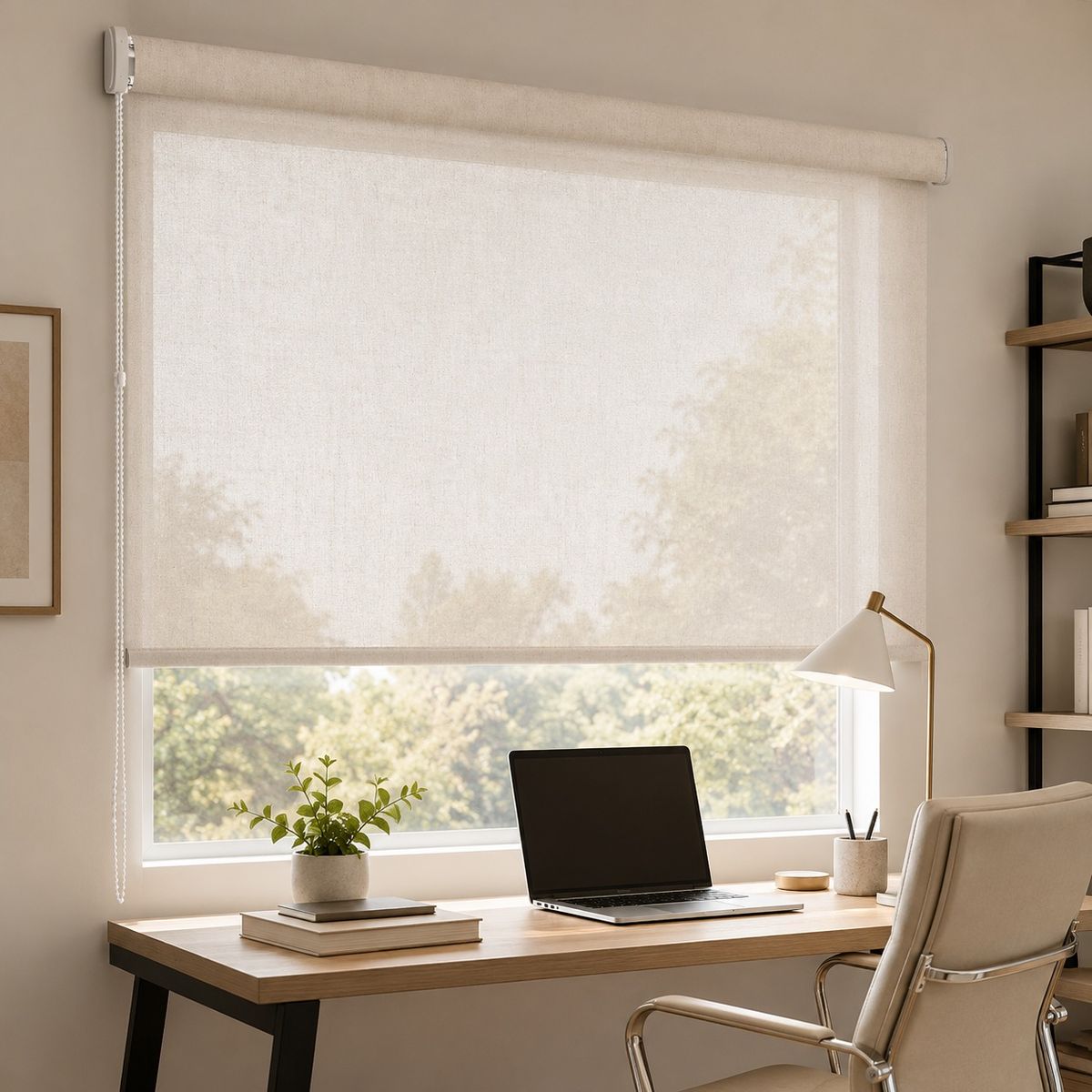 SPACE HOME - Roller Traslúcida Tipo Lino Aura 120x190 cm con Diseño Elegante y Fácil Instalación