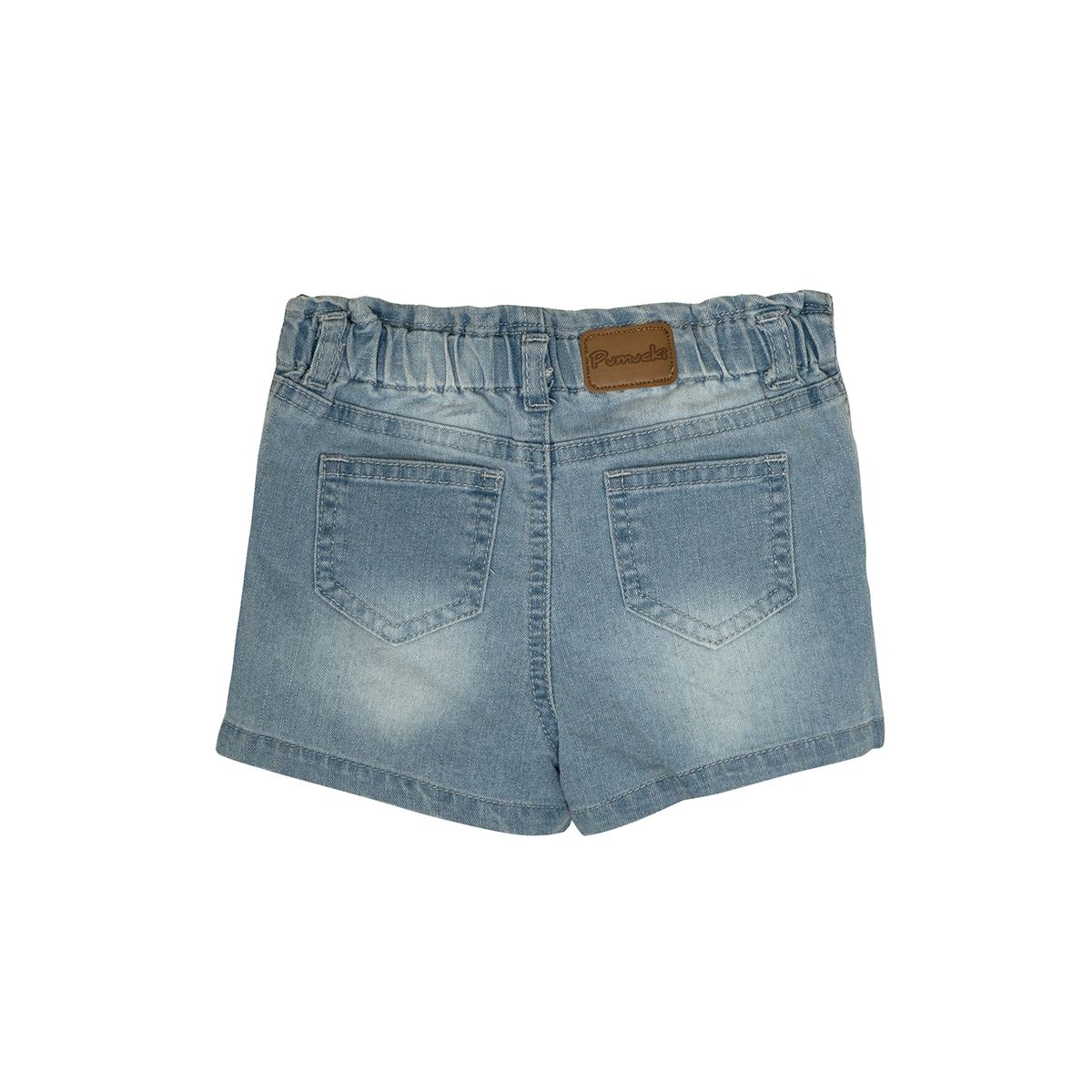 PUMUCKI - Short de Jeans Azul Claro Niña con Cintura Ajustable
