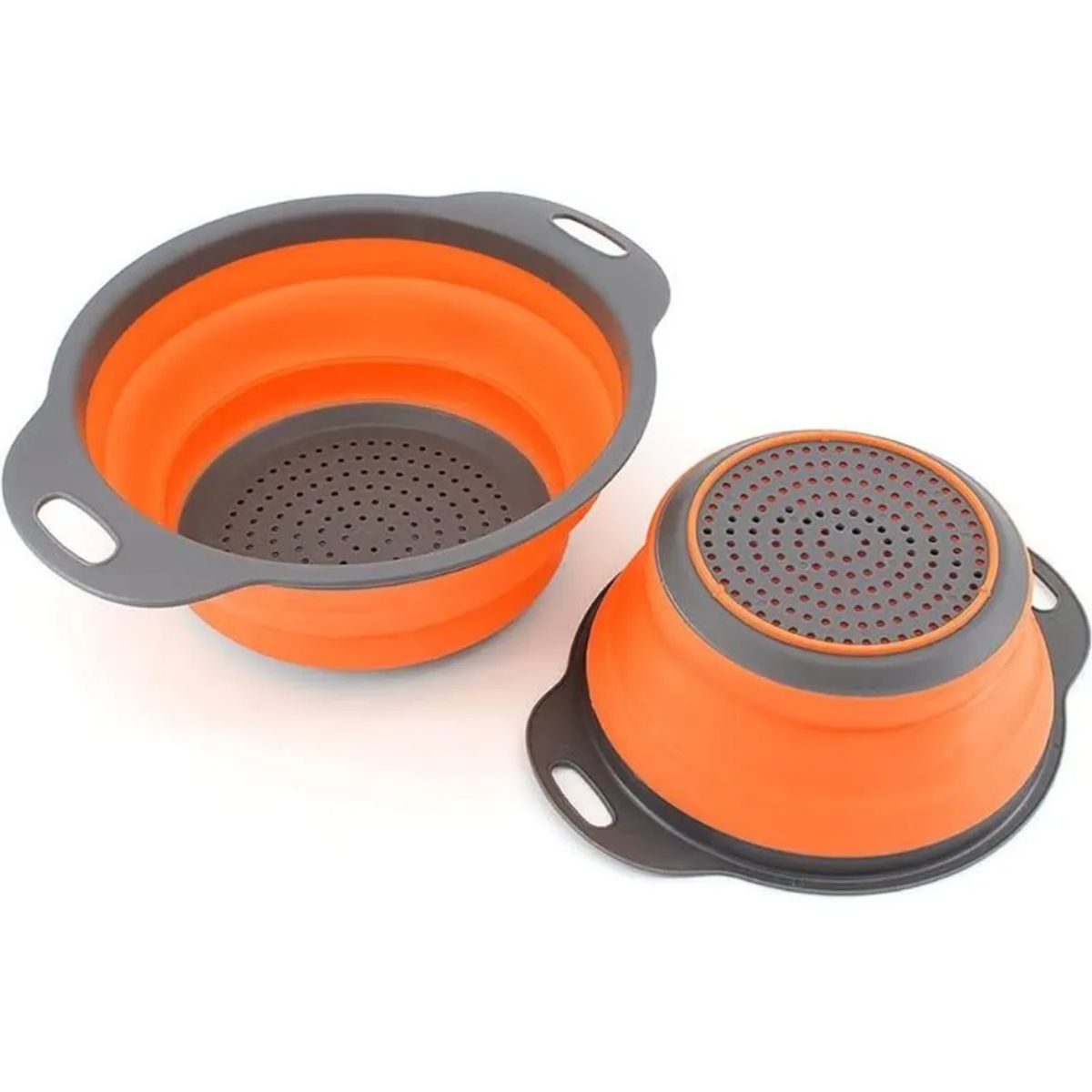 GENERICO - Colador plegable con cesta de drenaje Naranja