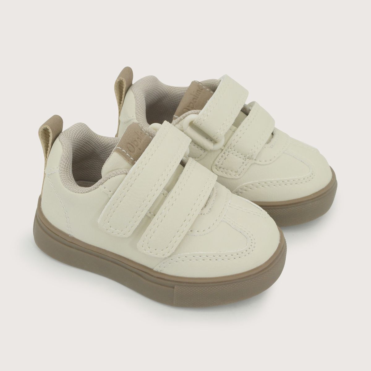 OPALINE - Zapatilla Niño Velcro Beige