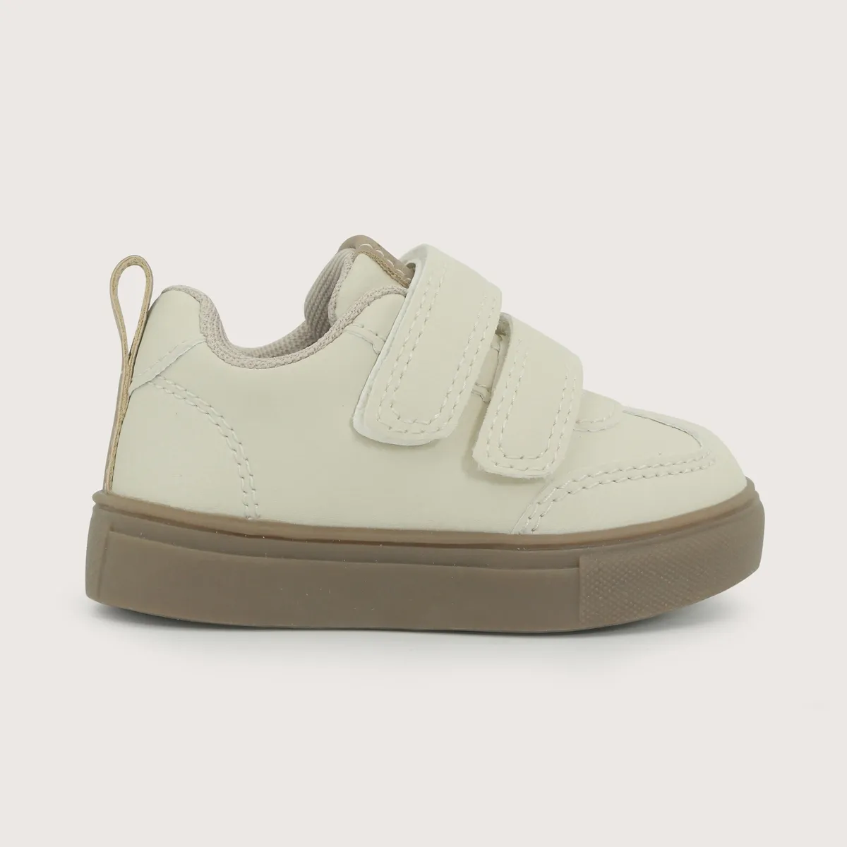 OPALINE - Zapatilla Niño Velcro Beige