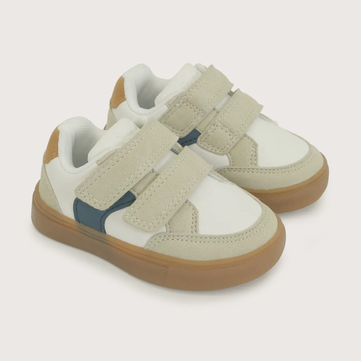 OPALINE - Zapatilla Niño Blanco Con Detalle Azul
