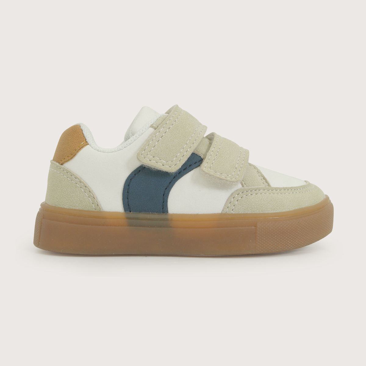 OPALINE - Zapatilla Niño Blanco Con Detalle Azul